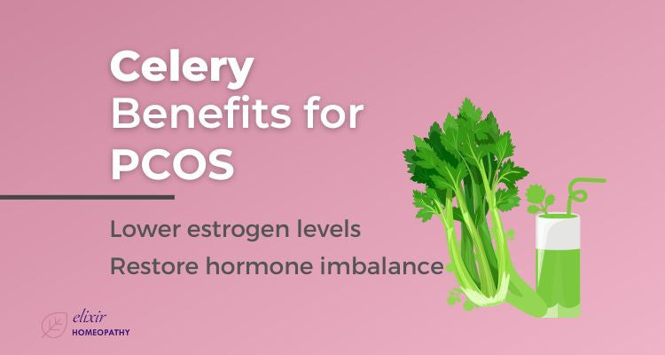 Celery juice for PCOS - Incredible benefits of celery for PCOS, restoring hormone imbalance and lowering estrogen levels.
